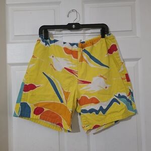 This is a pair of vintage 1980s Original Jams shorts with a multi-color design. 
